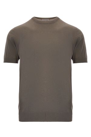 T-shirt in maglia di seta e cotone verde PAOLO PECORA | A010F2005326